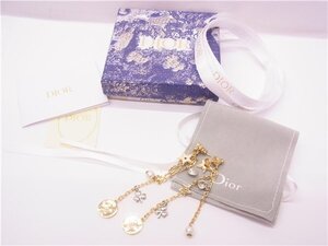 ◎ Dior　ディオール◎CD　チェーン　ピアス　スタッドピアス　アルコール消毒済み　ゴールドカラー　SV925◎USED