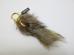 ★ フォックス リアル ファー テール キーホルダー ⑪ しっぽ チャーム 未使用 ★G916 Fox Fur Key Chain