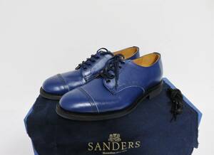 定価5.7万 SANDERS Military Derby Shoe 4 ネイビー レディース イギリス製 コマンドソール サンダース ミリタリー ダービー シューズ 23