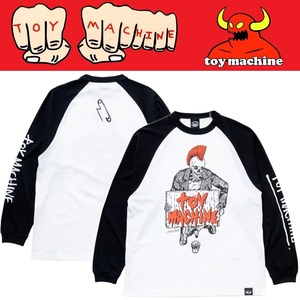 【 TOYMACHINE 】x HIROTTON Mohawk raglan long tee WHITE x BLACK