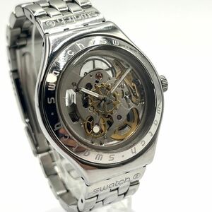 1円 稼動 入手困難 自動巻き スケルトン swatch IRONY automatic watch スウォッチ アイロニー シルバー 腕時計 