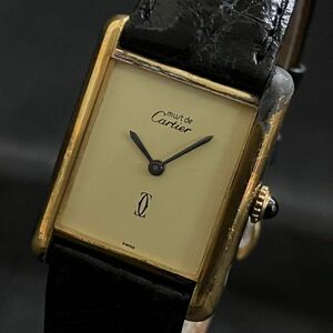 CEM157H Cartier カルティエ レディース腕時計 マストタンク ヴェルメイユ SV925 手巻き ゴールド系