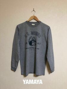 【良品】 YAMAYA U.S.MARINES 山屋産業 ブルドッグ Tシャツ ミリタリー トップス ロンT サイズM 長袖 グレー