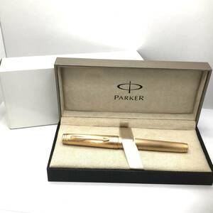 美品 パーカー PARKER プリミエ モノクローム PゴールドFP 万年筆 両用式 ペン先K18 文房具