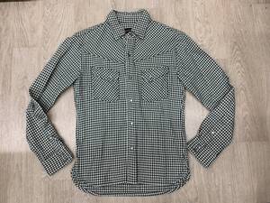 THE FLAT HEAD フラットヘッド FLANEL SHIRT ネルシャツ ウエスタンシャツ 長袖シャツ 千鳥格子チェック アメカジ サイズ36