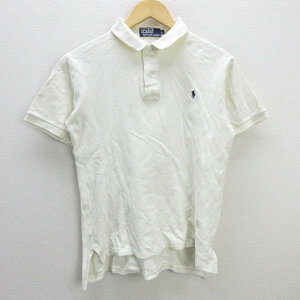 s■ラルフローレン/POLO Ralph Lauren鹿の子 半袖ポロシャツ【L】白/MENS/27【中古】