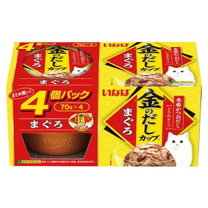 （まとめ買い）いなばペットフード 金のだし カップ まぐろ 70g×4個 4IMC131 猫用フード 〔×6〕