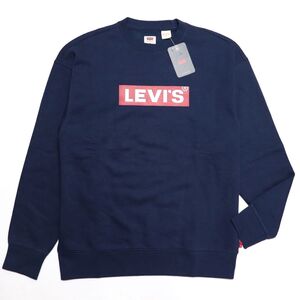 ★リーバイス LEVIS 新品 メンズ 裏起毛 カジュアル クルーネック スウェット トレーナー 紺 Mサイズ [39134-0031-JM] 三 壱★QWER★