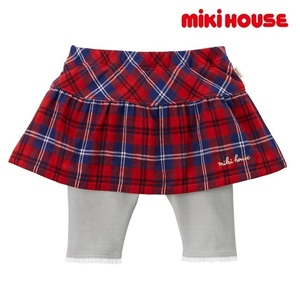 即決です！【ミキハウス】新品未使用♪mikihouse 90cm 85cm～95cm スカート付パンツ レギンス スパッツ ベビー服 キッズ 子供服 女の子 赤