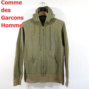 【定番】コムデギャルソンオム　ツートン　ジップアップパーカー　COMME des GARCONS HOMME　サイズＭ　カーキ