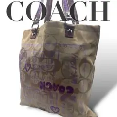 美品✨ COACH コーチ トートバッグ ポピー シグネチャー キャンバス