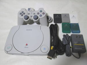 ★SONY SCPH-100★ ソニー PlayStation PSone ゲーム機 本体/コントローラー メモリーカード 5枚 他付