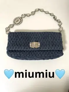 miumiu【マテラッセ クリスタルビジュー デニム 】