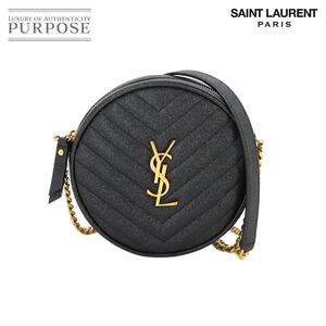 未使用 展示品 サンローラン パリ SAINT LAURENT PARIS ヴィニル チェーン ショルダー バッグ レザー ブラック 610436 Vinyle 90235585