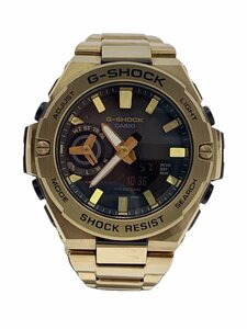 CASIO◆ソーラー腕時計_G-SHOCK/デジアナ/ステンレス/BLK/GLD/GST-B500GD