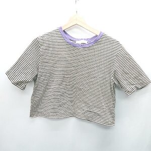 ◇ SENSE OF PLACE センス オブ プレイス ボーダー柄 半袖 Tシャツ サイズM グレー系 レディース E