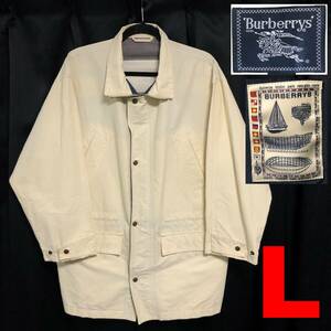 90s ビンテージ BURBERRY バーバリー マウンテンパーカー マリンジャケット サファリジャケット ナイロンジャケット オフホワイト クリーム