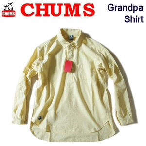 チャムス/CHUMS【グランパシャツ/ リラックス ルーズ プルオーバーシャツ】Grandpa Shirt　CH02-1169　イエロー/Sサイズ