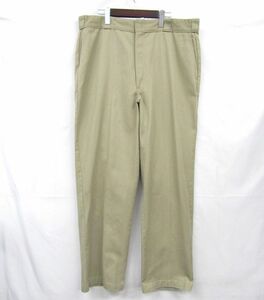 90s USA製 ビック サイズ W40 L32 Dickies ワーク チノ パンツ チノパン カーキ ディッキーズ 古着 ビンテージ 3JU2711