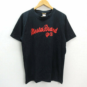 s■ネスタブランド/NESTA BRAND 2009 ロゴプリント 半袖Tシャツ【L】黒/MENS/55【中古】