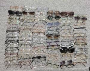 眼鏡 大量 まとめて ブランド メガネ サングラス 度入り眼鏡 伊達 メガネフレーム ジャンク レディース メンズ 100本 0j-7-3
