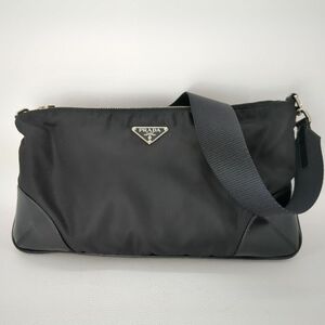 PRADA TESSUTO LIGHT BR1065 ブラック　ナイロン×レザー 黒糸仕様 ショルダーバッグ　プラダ◆3107/SBS通り店