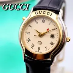 美品！GUCCI デイト ゴールド クォーツ レディース腕時計 525