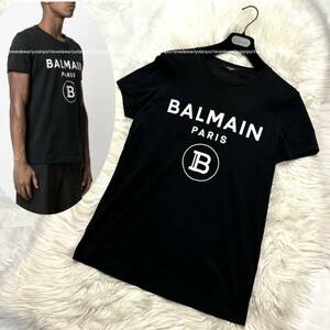 本物 バルマンオム B 新ロゴ Tシャツ S 黒 白 BALMAIN HOMME (レターパック配送可)