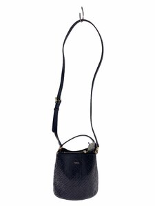 FURLA◆SS24/2WAY/型押し/ショルダーバッグ/レザー/BLK/ブラック/鞄/カバン