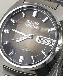 【保管品】K3028 SEIKO セイコー 5ACTUS 5アクタス 7019-7350 自動巻き ゴールド文字盤 21石 カットガラス デイデイト 腕時計 現状稼働