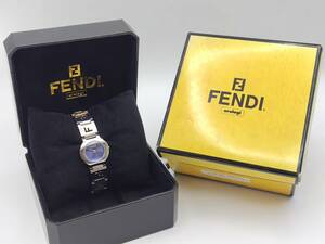 極美品 フェンディ FENDI オロロジ レディース腕時計 3050L 青文字盤 SS クォーツ 電池交換済み【2-693】