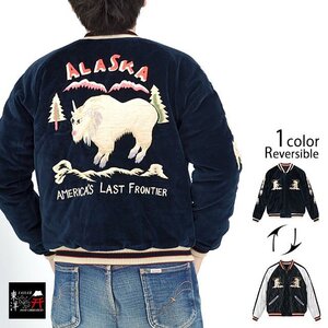 Late 1950s Style 別珍リバーシブルスカジャン「MOUNTAIN GOAT× ALASKAN FLAG」◆テーラー東洋 ネイビーＭサイズ TT15544-128 ベロア