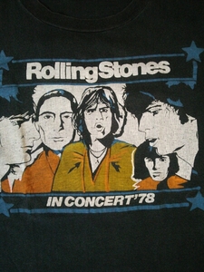 貴重!!1978年当時物ヴィンテージTシャツ ツアーグッズ ローリング・ストーンズROLLING STONES1978WORLD TOUR Tシャツミックジャガー古着