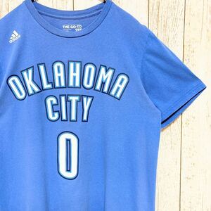 adidas アディダス NBA OklahomaCity Thunder オクラホマシティ・サンダー ウェストブルック プリント Tシャツ M USA古着 アメリカ古着