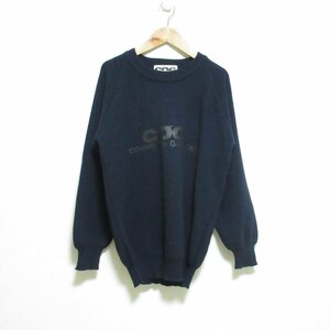 美品 AD2020 CDG COMME des GARCONS コムデギャルソン Lochaven Of Scotland 長袖 ロゴプリント セーター ニット S ネイビー ◆