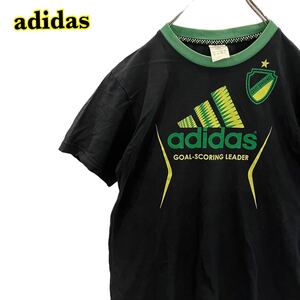 adidas アディダス　半袖Tシャツ　プリントTシャツ　黒　キッズ　160cm 【AY1491】