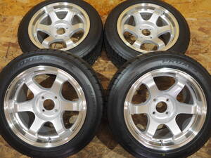 ★逆ゾリ★195/50R15 8J+30 4H100 新品 人気 深リム ハイグリップ TOYO R1R 1台分 ヤリス FIT SWIFT サクシード プロボックス カスタム SL