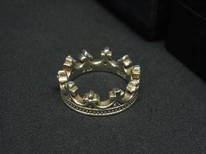 1円 ■美品■ JUSTIN DAVIS ジャスティン デイビス SV925 王冠 リング 指輪 アクセサリー 約11号 レディース メンズ シルバー系 BM4756