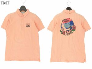 TMT ティーエムティー ビッグホリデー ロゴ バック プリント★ 半袖 ボタンダウン 鹿の子 ポロシャツ Sz.M　メンズ　日本製　A3T04615_4#A