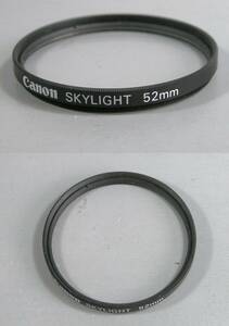 Ｃanon 　(685)　 美品・レンズフィルタ　52mm 　Skylight 　（紫外線防止、レンズ保護）　キャノン