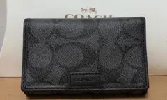 COACH ブラック レザー キーケース 新品