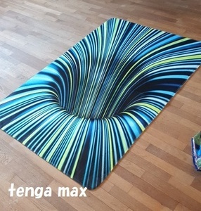 ビック 80×120cm トリック ブラックホール 錯覚 カーペット トリックアート ラグ 玄関 リビング インテリア ラグマット 滑り止 B49 C26