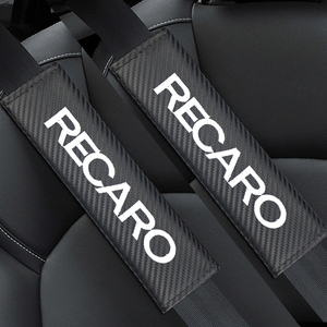 2個セット RECARO レカロ カーボンファイバー シートベルトパッド シートベルトカバー ショルダーパッド ロゴ刺繍 o