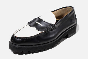 26.5cm THE KENFORD ケンフォード TANK SOLE LOAFERS バイカラー レザー ローファー シューズ ブラック ホワイト CJ24C K005/◆ メンズ