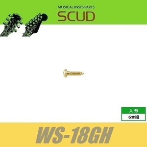 SCUD WS-18GH　ロトマチック取付けビス　ギターペグ用　Φ2.4 xL10mm/ なべ頭 6pcs　ゴールド　ねじ　スカッド