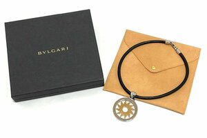 BVRGARI　ブルガリ　トンドサン　太陽　ペンダント トップ ネックレス　750 × SS × レザー　保存袋 & 箱 付き