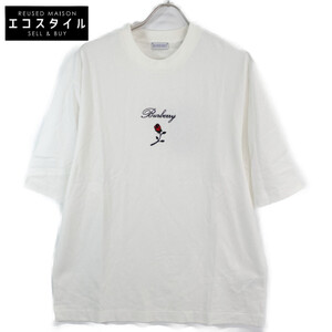 BURBERRY バーバリー 24SS ホワイト 8083728 ローズコットンクルーネックTシャツ ホワイト M トップス コットン メンズ 中古