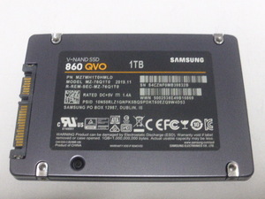 Samsung SSD 860QVO SATA 2.5inch 1TB(1000GB) 電源投入回数7909回 使用時間12702時間 正常85%判定 MZ-76Q1T0 本体のみ 中古品です