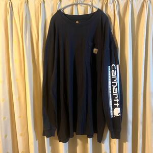 Carhartt カーハート ビックサイズ 袖プリント 長袖Tシャツ サイズ 3XL ブラック