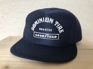 DOMINION TIRE GOOD YEAR メッシュ キャップ フリーサイズ ネイビー ドミニオン タイヤ グッドイヤー USED古着 ビンテージ 即決 バイカー